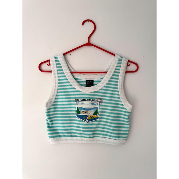 90s vintage striped niagara falls canada graphic retro crop top cropped tank top - Picture 8 of 9